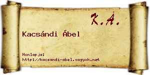 Kacsándi Ábel névjegykártya