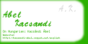 abel kacsandi business card